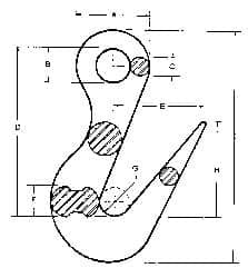 CAMPBELL 3899500 SORTING HOOK 15 000 LB. EYE ALLOY STEEL