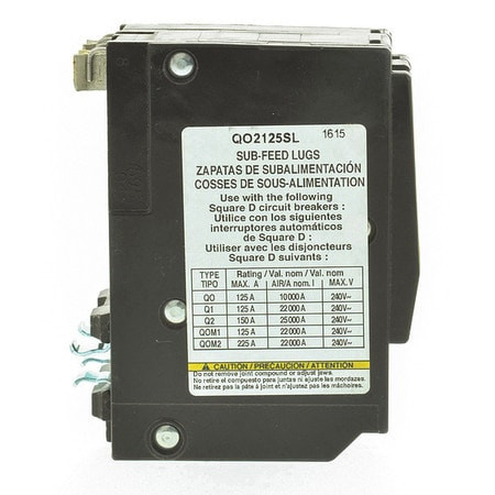 SQUARE D QO2125SL CIRCUIT BREAKER SUBFEED LUG