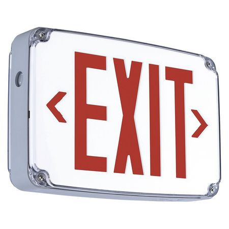 HUBBELL CEWDRE EXIT SIGN WITH BATTERY BACKUP 2.7W RED