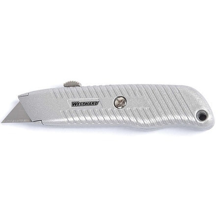 WESTWARD 19G963 UTILITY KNIFE 5-7/8 IN. SILVER
