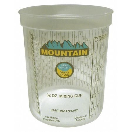 MOUNTAIN 4202 DISPOSABLE QUART MIXING CUP,PK100