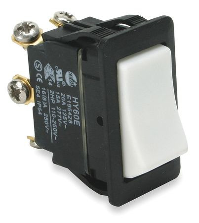 POWER FIRST 2LNH1 ROCKERSWITCH,NOLENS/LAMP,WHITE,ON/ON