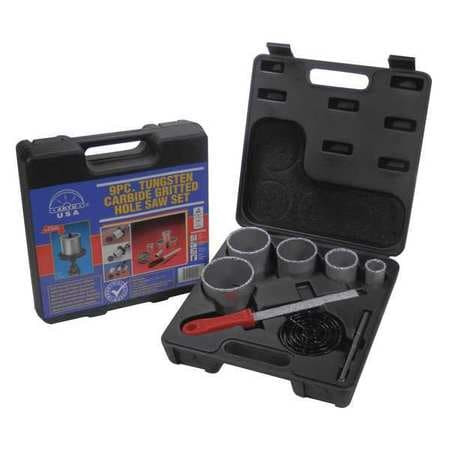 ARTU 02961 TUNGSTEN CARBIDE GRIT HOLE SAW SET 8 PCS