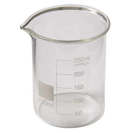 LAB SAFETY SUPPLY 5YHA4 BEAKER TALL FORM GLASS 250ML PK12
