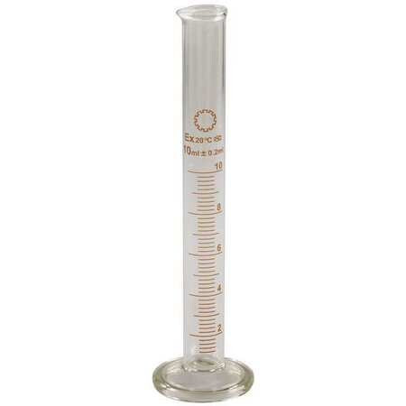 LAB SAFETY SUPPLY 5YHX8 GRADUATED CYLINDER 10ML GLASS CLEAR PK12