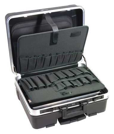 WESTWARD 45KK80 TOOL CASE 37 POCKETS 20-9/32 IN W BLACK