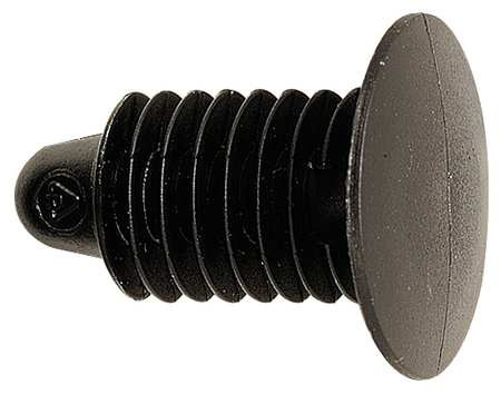 IMPERIAL SUPPLIES 5ZDP0 PUSH IN RIVET HOLE SIZE 5 MM BLACK PK100