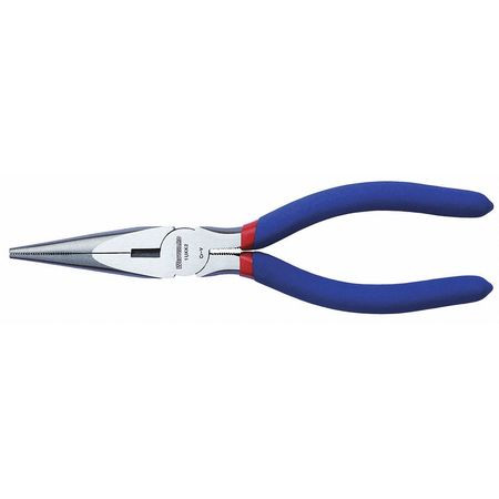 WESTWARD 1UKK2 LONG NOSE PLIER 8-1/5 IN. SERRATED