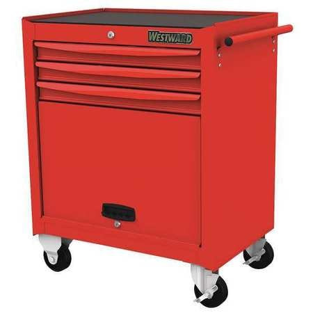 WESTWARD 48RJ73 ROLLING TOOL CABINET, RED,LIGHT DUTY