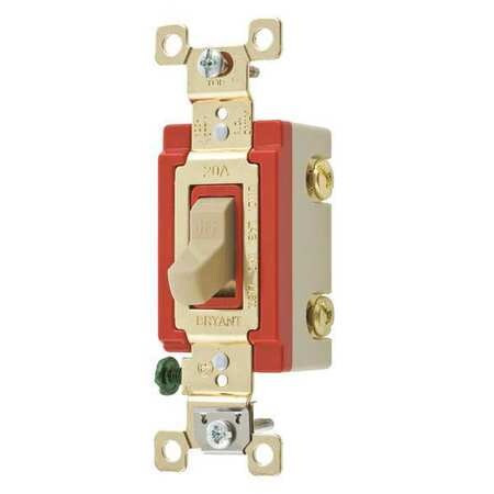 BRYANT 4901GLI WALL SWITCH IVORY 20A 1-POLE SWITCH