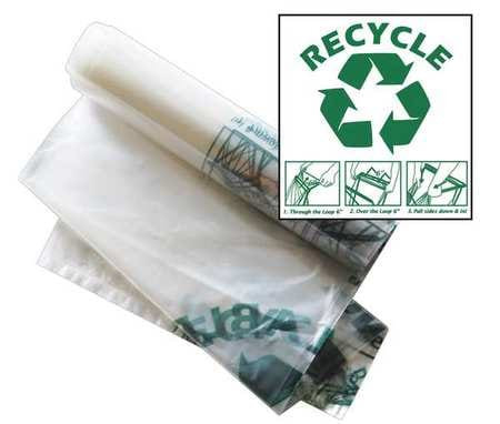 CLEAR CS-CPP RECYCLE BAG 40X46 CLEAR WITH GREEN PK100