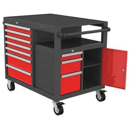 WESTWARD 48ZF02 ROLLING TOOL CABINET, GRAY,LIGHT DUTY