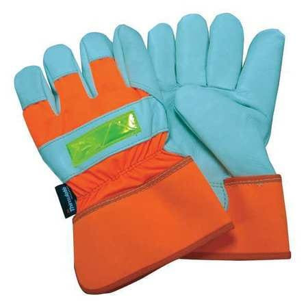 CONDOR USA INC 48WT88 LEATHER GLOVES,WHITE/HI-VIS ORANGE,S,PR