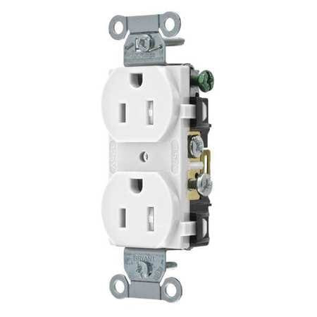 BRYANT CRS15WTR RECEPTACLE WHITE NYLON 0.5 HP 2 POLES