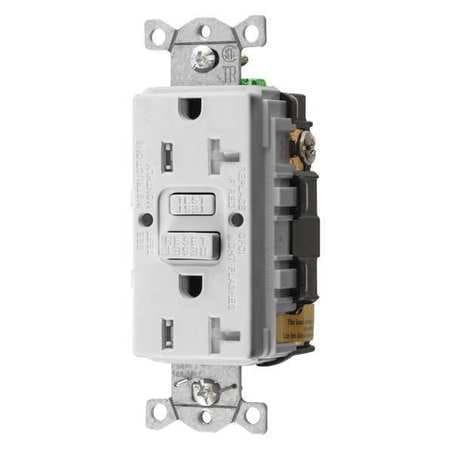 HUBBELL GFTRST20W GFCI RCEPTCLE COMMER. WHT 20A 1 HP
