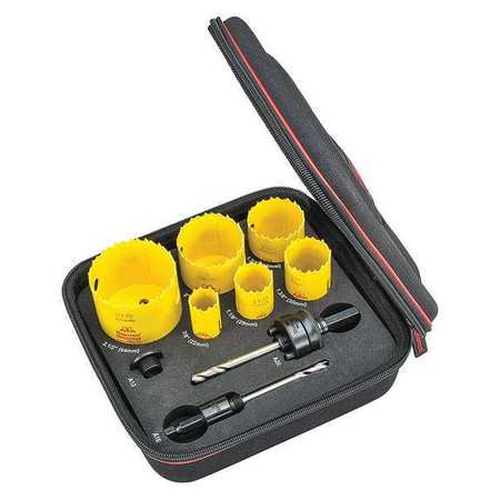 STARRETT KDC06042-N DCH ELECTRICIANS KIT A W/ 6 HOLE SAWS AN