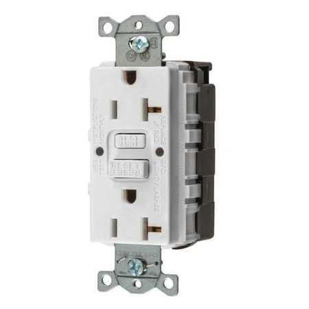 HUBBELL GFRST20SNAPW GFCI RECEPTACLE 20A 125VAC 5-20R WHITE