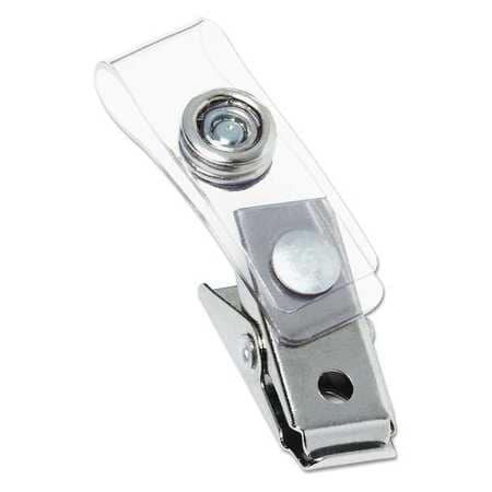 GBC 1122797 METAL BADGE CLIPS W/PLASTIC STRAPS PK100