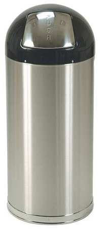 TOUGH 4PGG2 TRASH CAN ROUND 15 GAL. SILVER