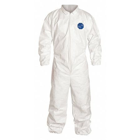 DUPONT TY125SWH4X0025NF COLLARED COVERALL ELASTIC WHITE 4XL PK25