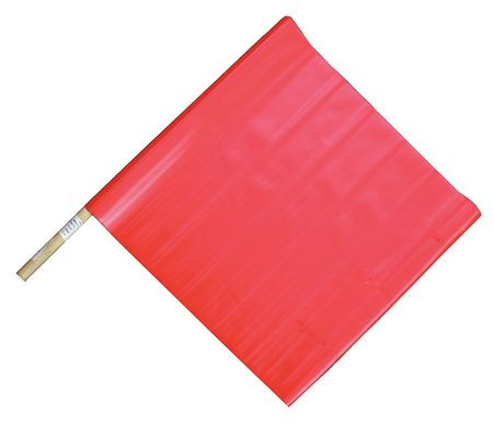 GRAINGER GLOBAL SOURCING 6FGK7 HANDHELD WARNING FLAG RED 18 X 18 IN