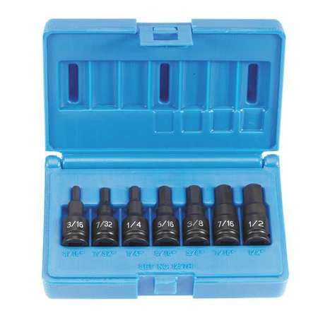 GREY PNEUMATIC 1297H 3/8" DRIVE 7 PIECE HEX DRIVER SET