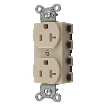 HUBBELL SNAP5362ITRA RECEPTACLE IVORY 1.0 HP FLUSH MOUNTING