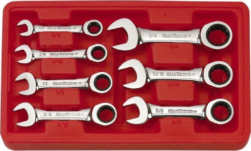 GEARWRENCH 9507D WRENCH SET RCHTNG STUBBY SAE