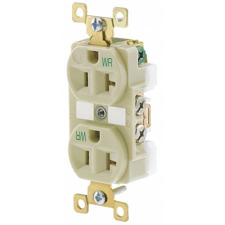 BRYANT BRY5362IWR RECEPTACLE IVORY 20A WEATHER RESISTANT