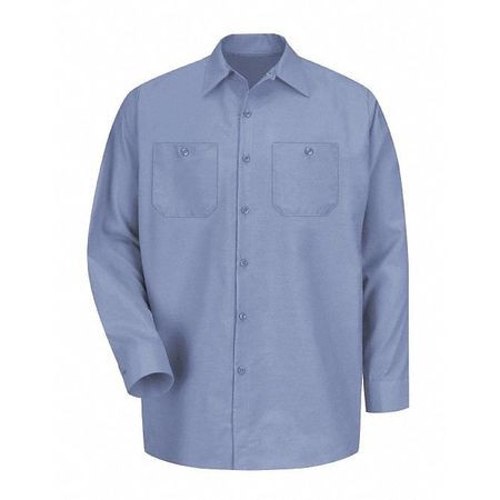 RED KAP SP14LB LN 4XL MENS LS LT BLUE POPLIN WORK SHIRT 4XL