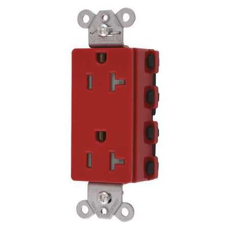 HUBBELL SNAP2182RTRA RECEPTACLE RED 0.5 HP 20A 3 WIRES NYLON