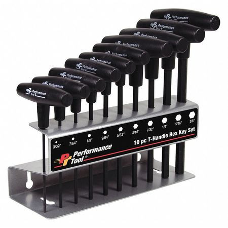 WILMAR CORPORATION W80274 T-HANDLE HEX KEY SET SAE 10PC