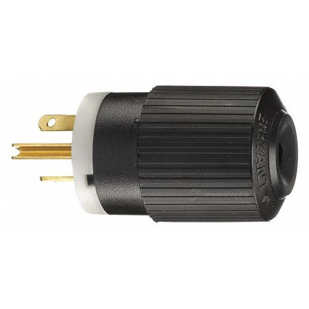 BRYANT BRY5466NP STRAIGHT BLADE PLUG BLACK/WHT 250VAC