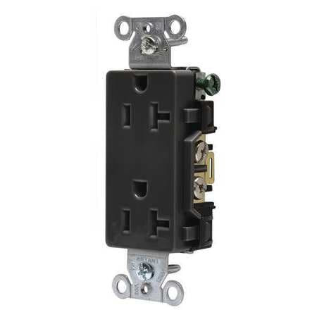 BRYANT DRS20BLK RECEPTACLE BLK 20A FLUSH MOUNT 125VAC