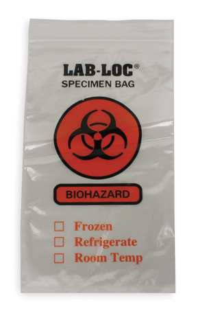 ELKAY PLASTICS CO LAB20610 SPECIMEN TRANSFER BAG 10 IN L PK1000