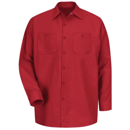 RED KAP SP14RD LN XXL MENS LS RED POPLIN WORK SHIRT XXL
