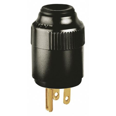 BRYANT 5266B STRAIGHT BLADE PLUG BLACK 0.5 HP 125VAC