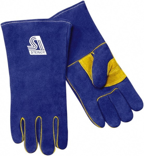STEINER INDUSTRIES 2519B-L WELDING GLOVES L 14 IN L SIDE SPLIT PR