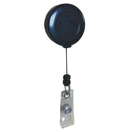 BATTALION 25DU69 BADGE REEL RETRACTABLE W/PIN BLK PK10