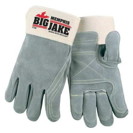 MCR SAFETY 1735XL LEATHER PALM GLOVES, BIG JAKE, X-LARGE, 