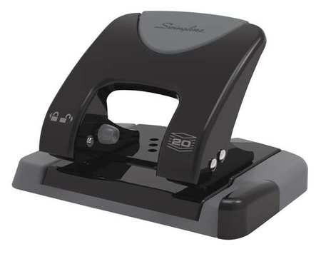 SWINGLINE A7074135 TWO-HOLE PAPER PUNCH 20 SHEETS BLCK/GRAY