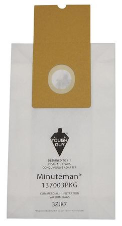 TOUGH 3ZJK7 FILTER BAG 2-PLY PAPER PK10