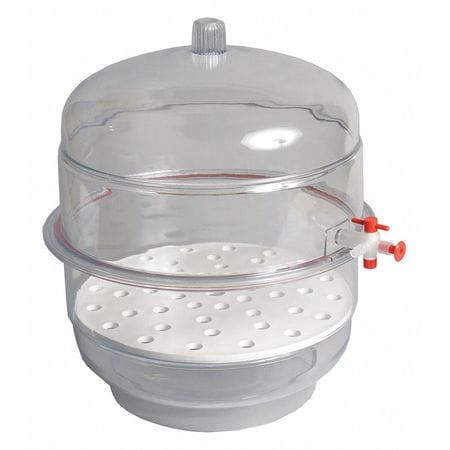 UNITED 55217 DESICCATOR,VACUUM,CLEAR BASE,12"