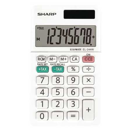 SHARP ELECTRONICS EL-244WB POCKET CALCULATOR LCD 8 DISPLAY DIGITS