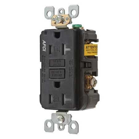 HUBBELL AFR20TRBK RECEPTACLE BLACK 1.0 HP 3 WIRES 2 POLES