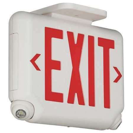 HUBBELL EVCURW EXIT SIGN W/EMERGENCY LIGHTS 1.65W RED