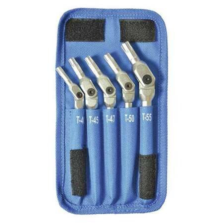 BONDHUS 00018 TORX HEXPRO WRENCH,CHROME,T40-T55,5 PCS.