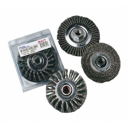 UNITED ABRASIVES-SAIT 06428 KNOT WHEEL WIRE BRUSH 4X.014CS M10-1.25