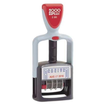 2000PLUS 011034 TWO-COLOR DATE STAMP,RECEIVED,BLUE/RED