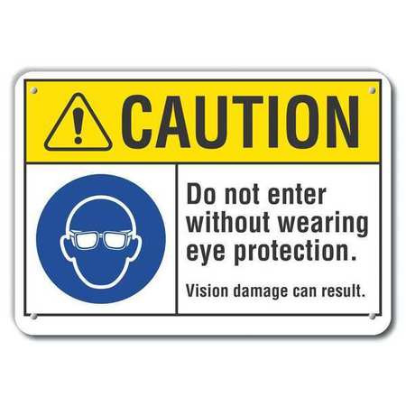 LYLE LCU3-0061-RA_10x7 CAUTION SIGN RECYCLED ALUMINUM 7 IN H